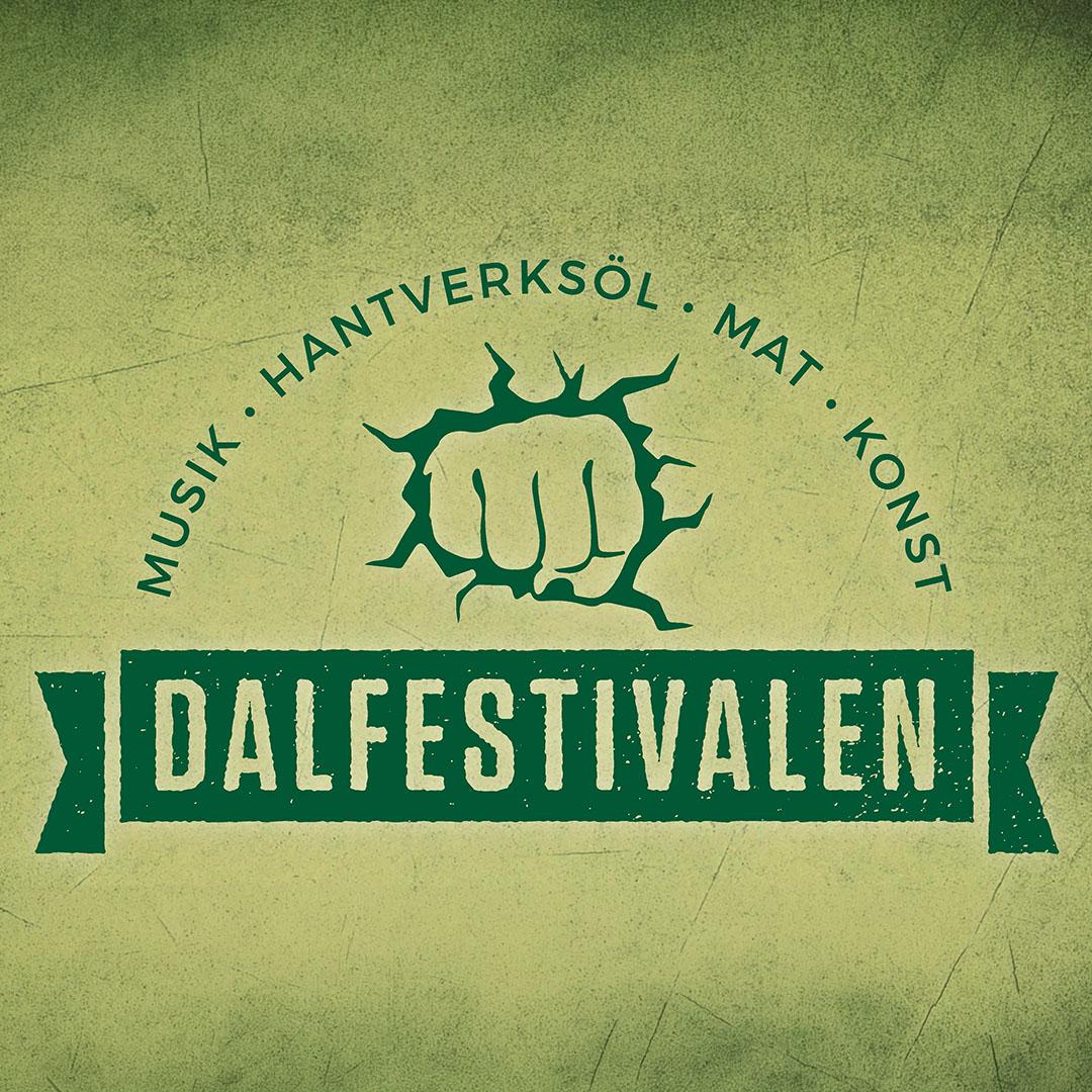 grafiks bild i grönt knytnäve dalfestivalen