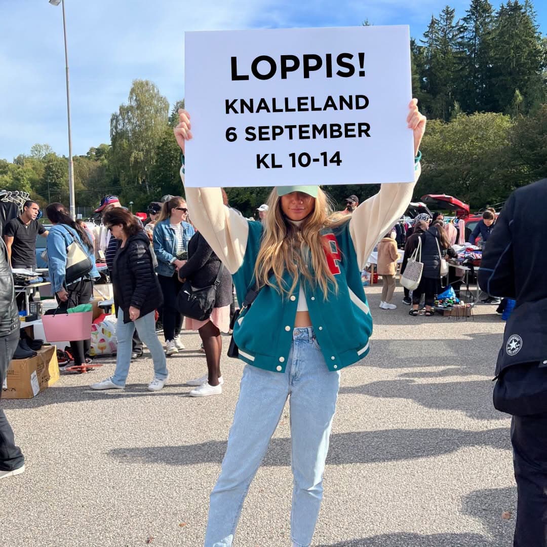 tjej på en loppis