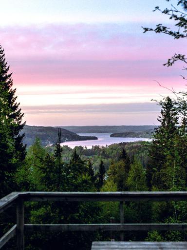 Vy från Rya åsar i skymning