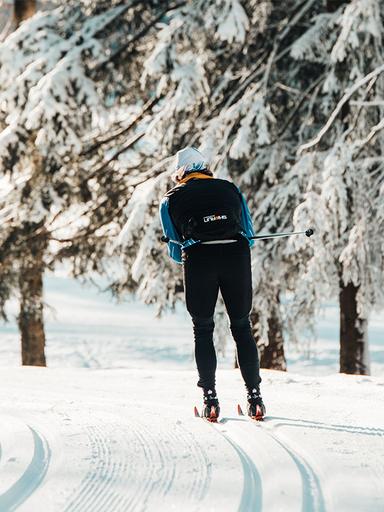 Längdskidåkare i spår
