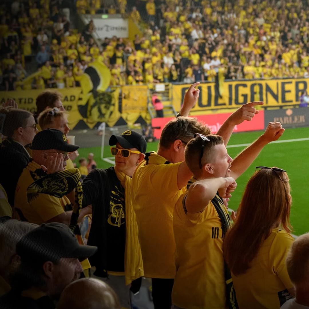 hejaklack på en fotbollsmatch